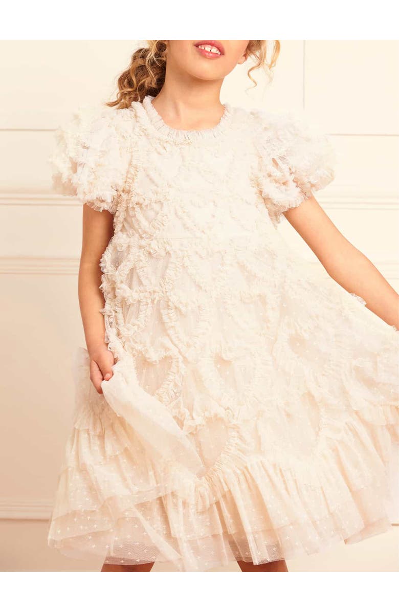 Needle & Thread Amorette Kids Dress, Alternate, color, Cream