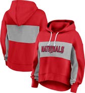 FANATICS Women's Fanatics Branded Red Washington Nationals Filled Stat Sheet Pullover Hoodie