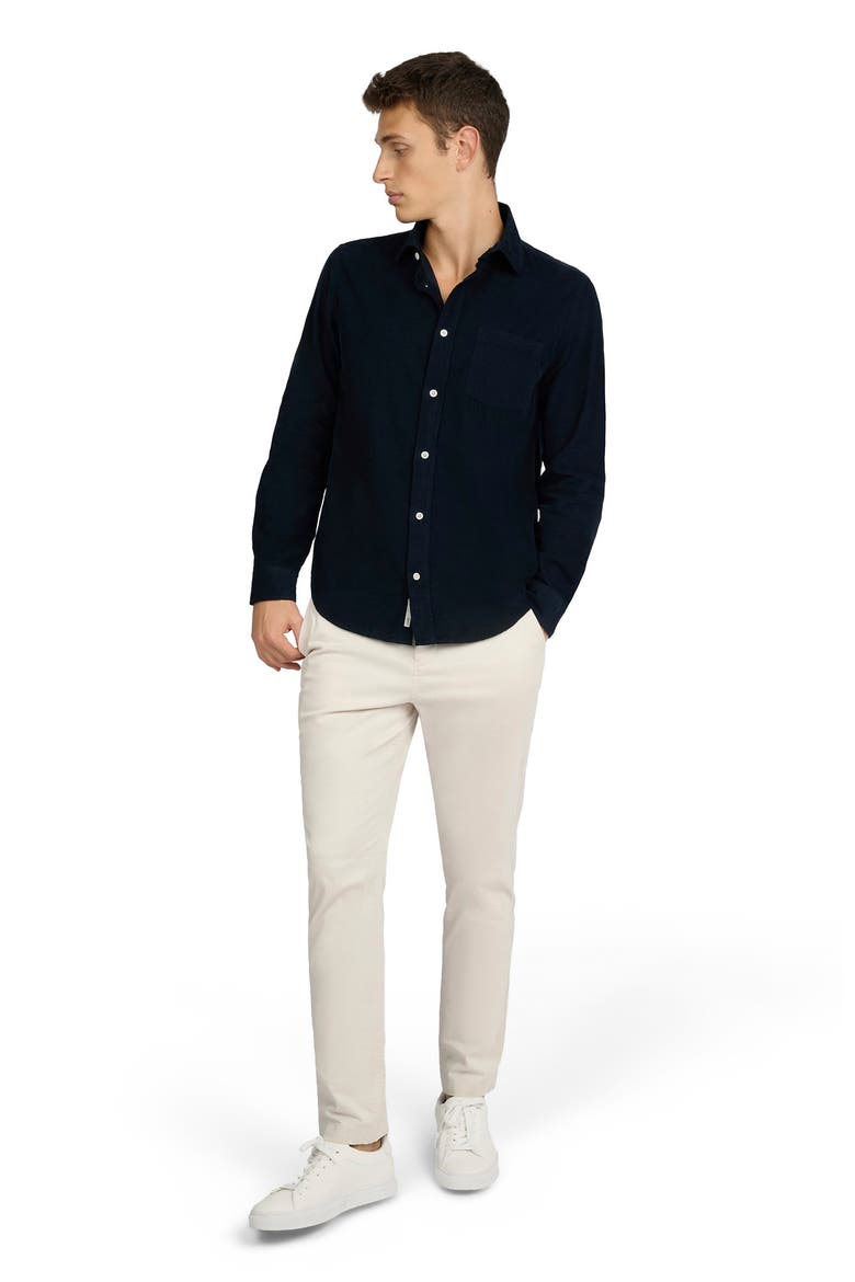 Micro Cord Long Sleeve Button Down, Main, color, MIDNIGHT