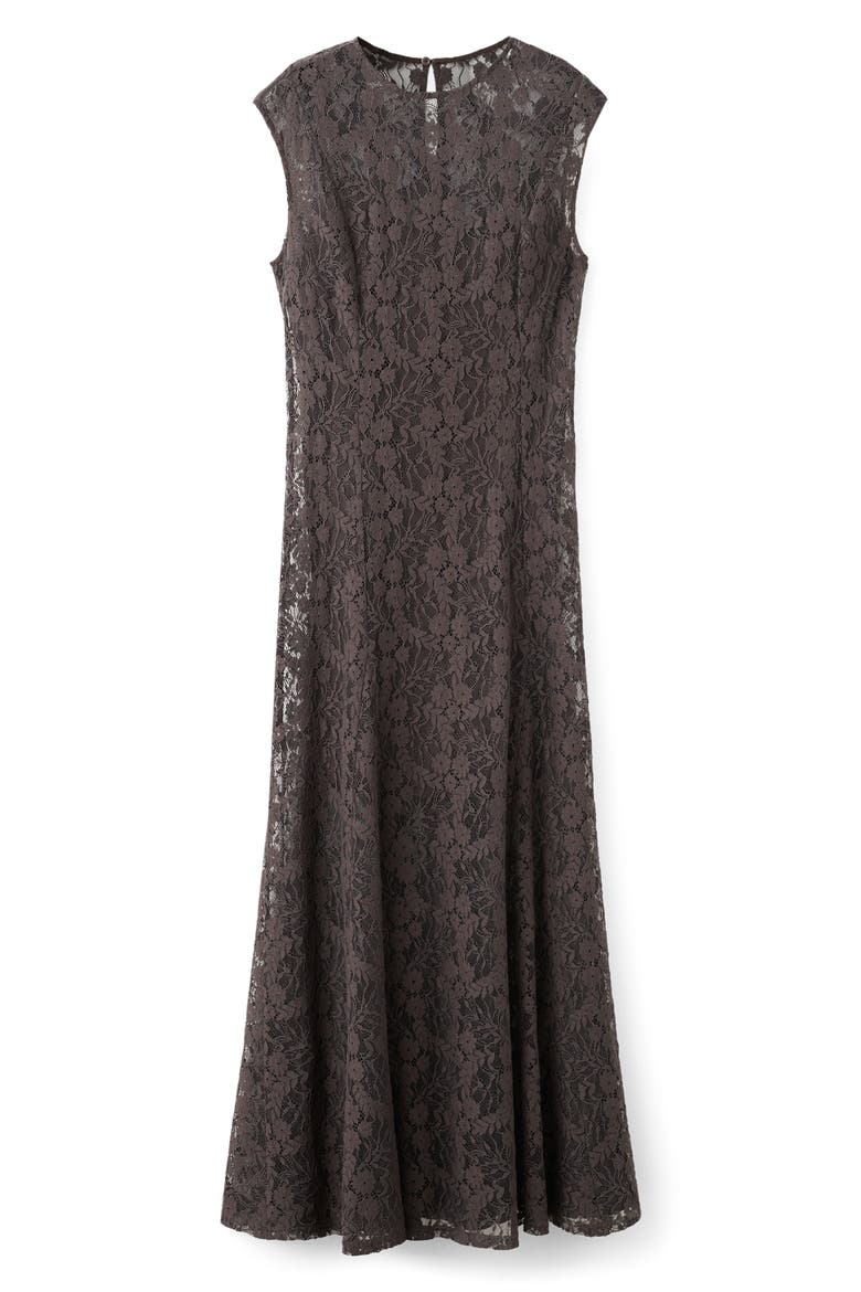Avenue Lace Midi Dress, Main, color, BROWN