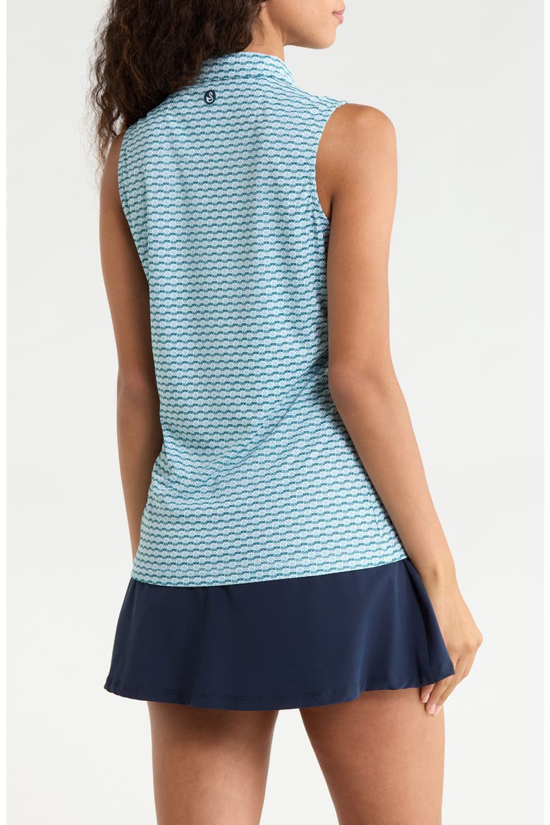 Gigi Sleeveless Polo Top, Alternate, color, SEAFOAM