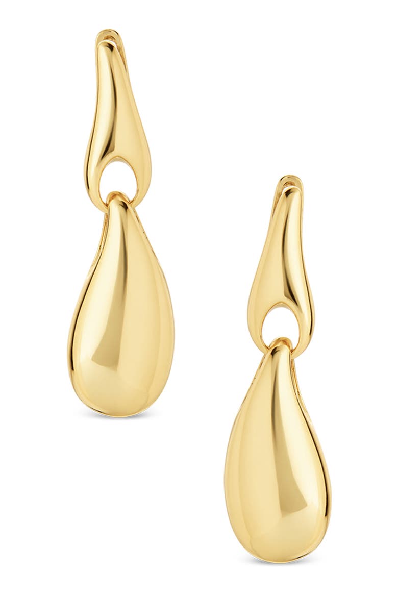 Molten Drop Earrings, Alternate, color, GOLD