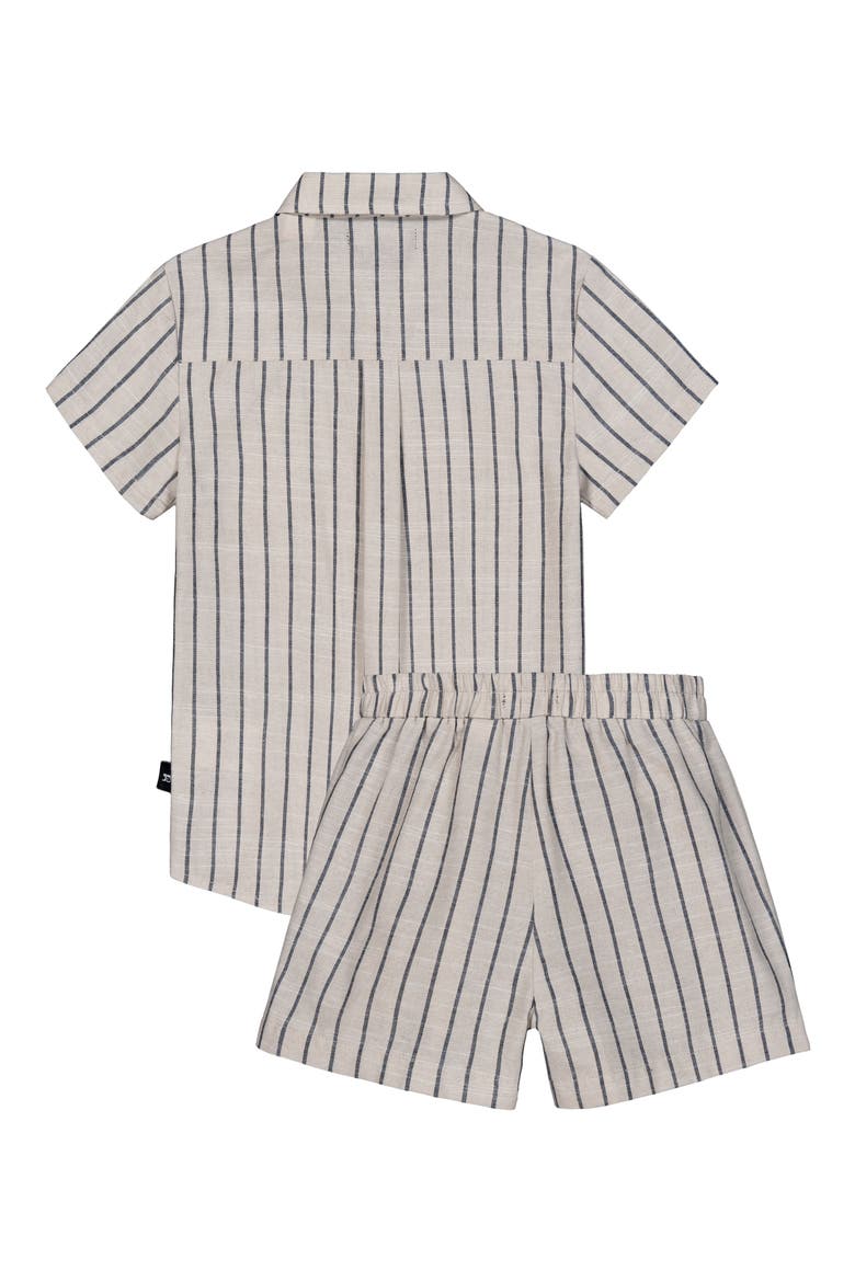 Kids' Stripe Shirt & Shorts Set, Alternate, color, BEIGE