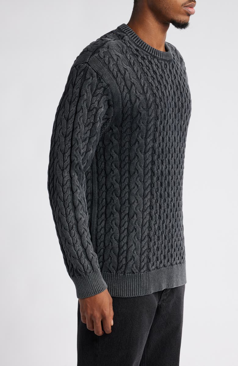 Obey Faded Wash Cable Sweater, Alternate, color, 