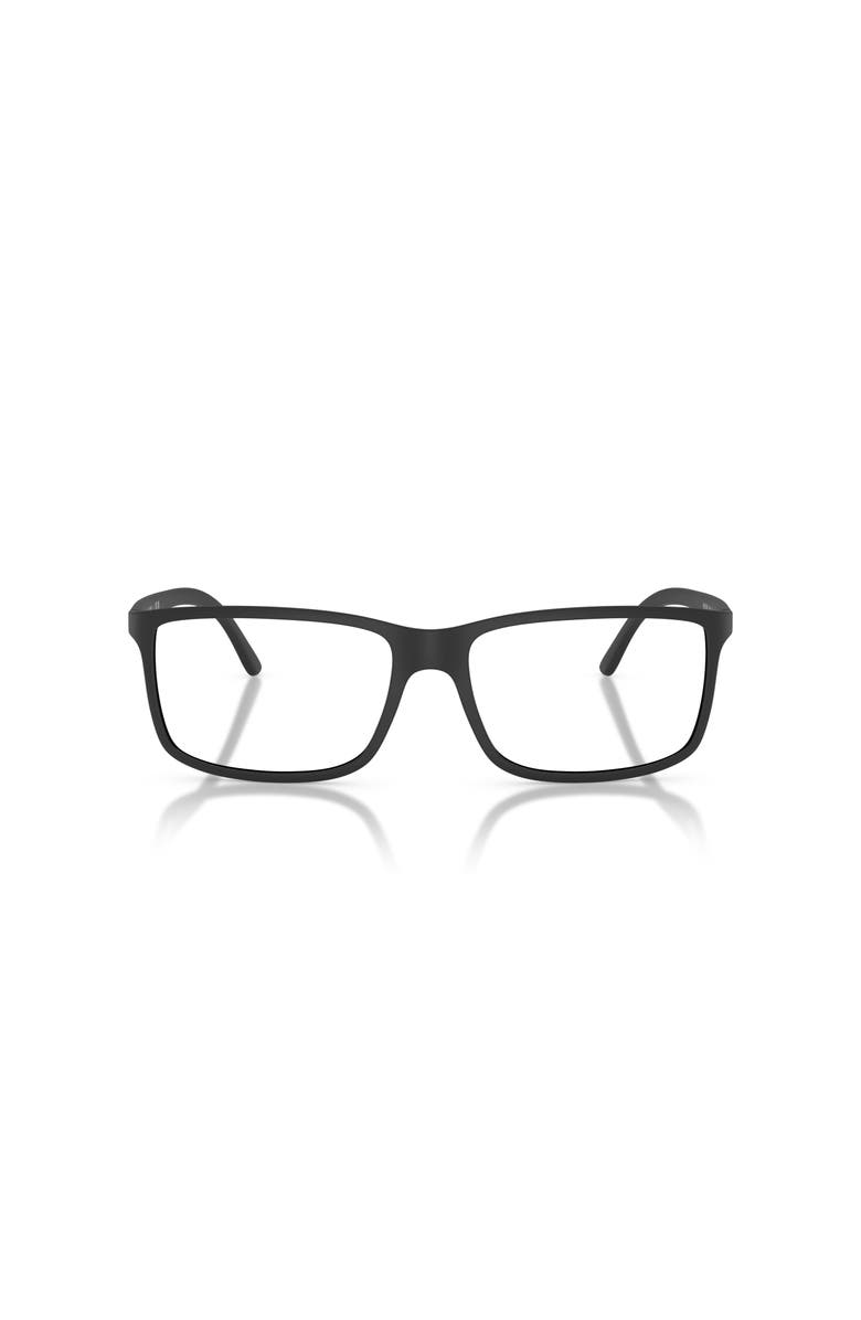 Polo Ralph Lauren 55mm Rectangle optical glasses, Alternate, color, Black