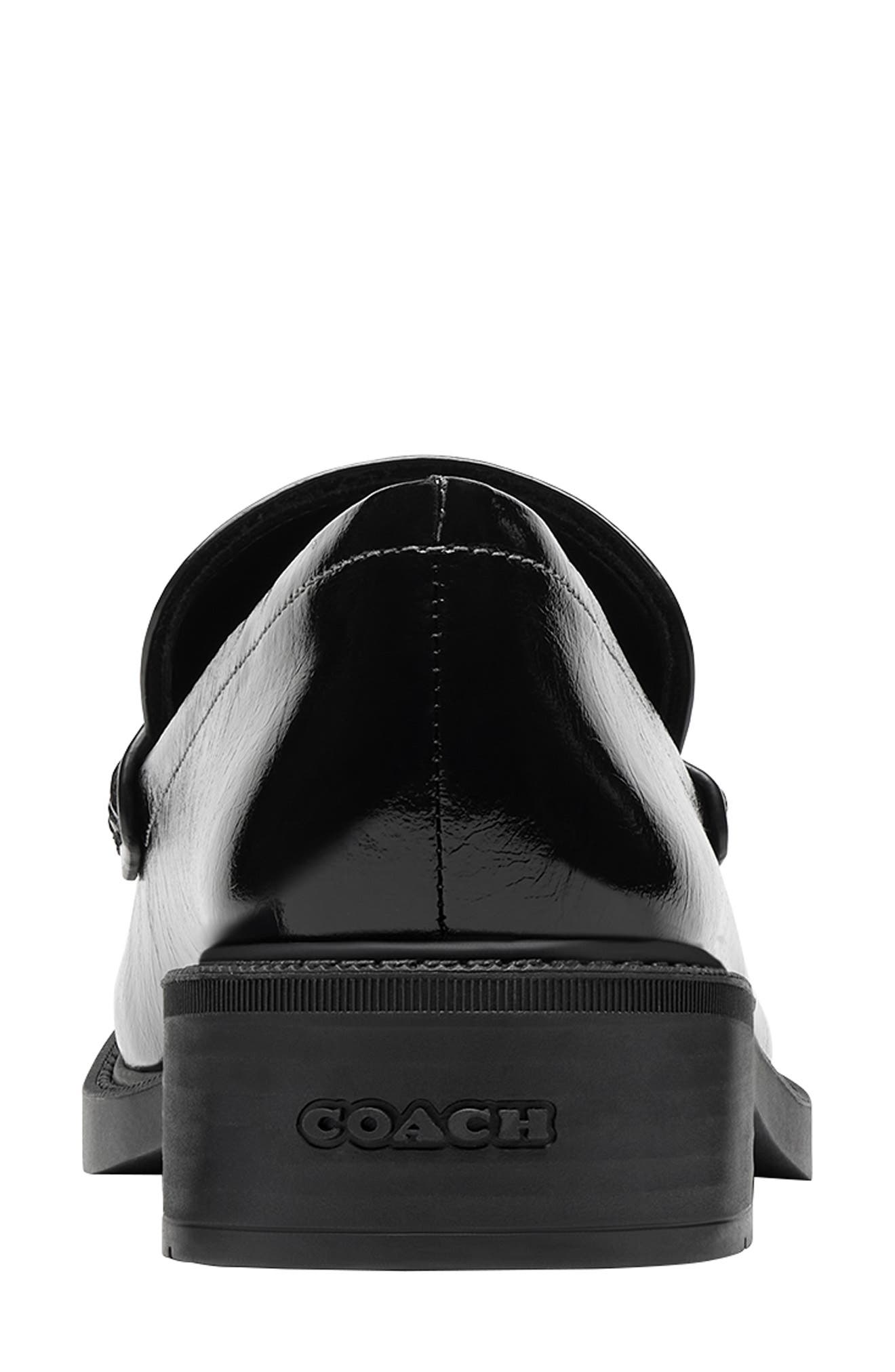 COACH Glazed Loafer, Alternate, color, Black