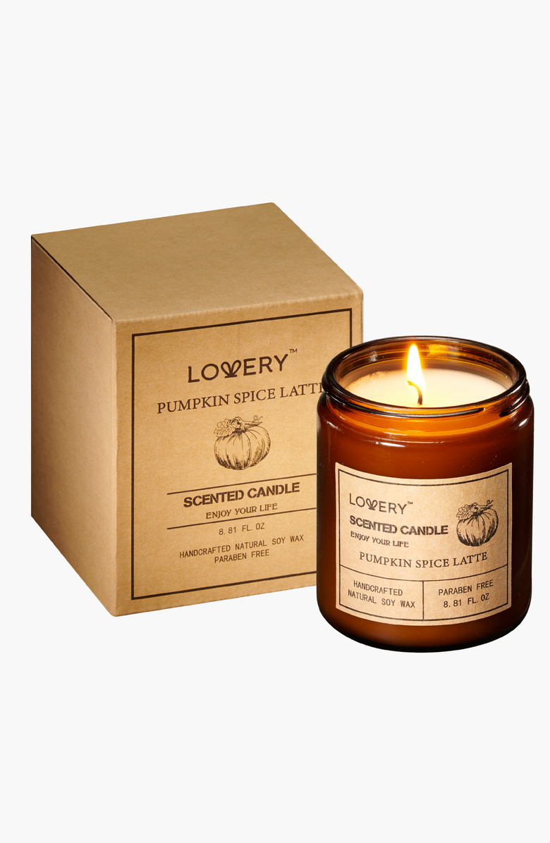 Lovery Pumpkin Spice Latte Candle Gift Set, Alternate, color, Amber