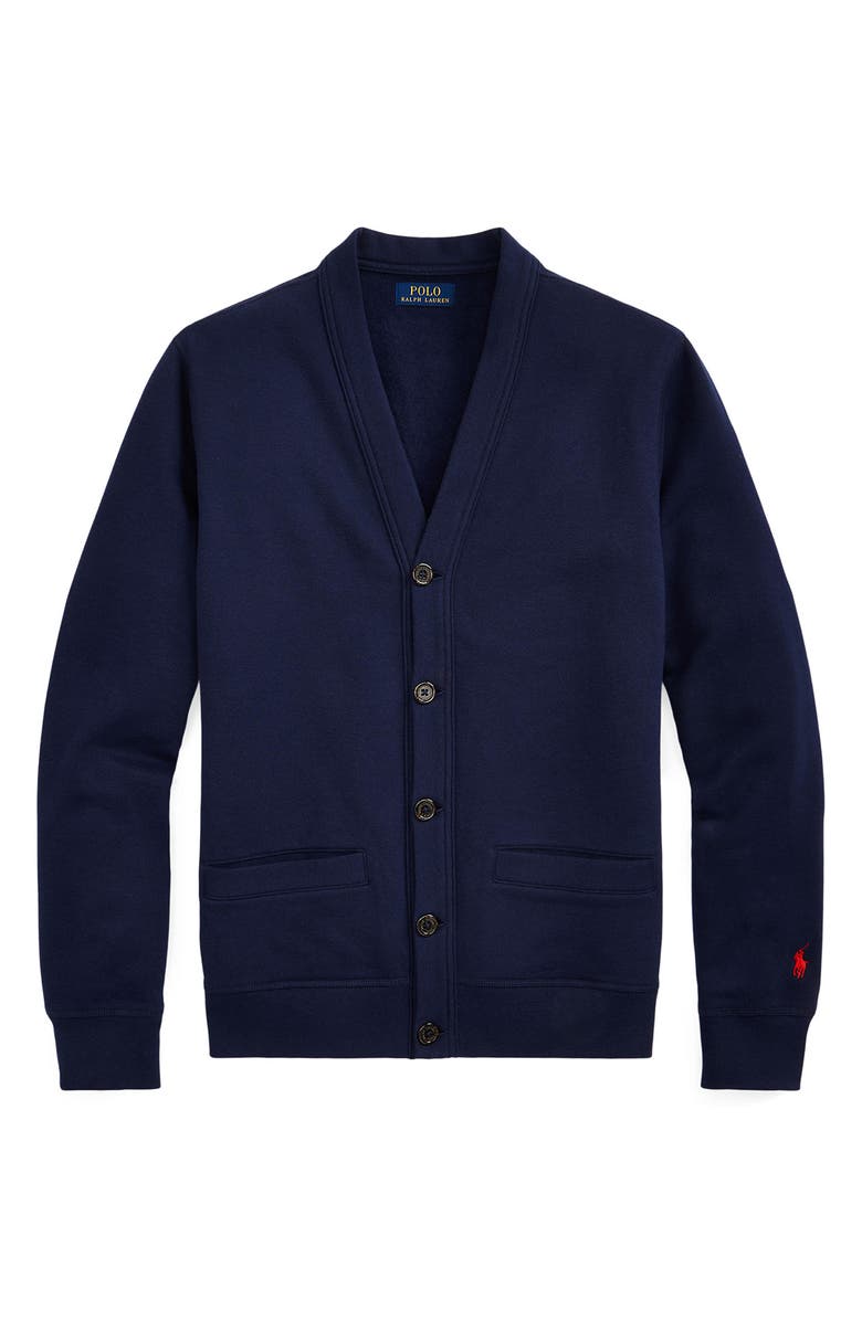 Polo Ralph Lauren Cotton Blend Sweatshirt Cardigan, Alternate, color, Cruise Navy