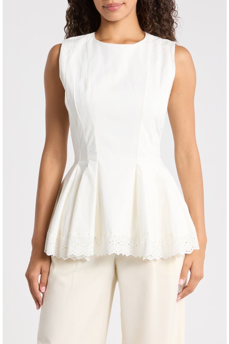 Marnie Stretch Cotton Top, Alternate, color, WHITE