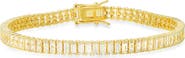 Queen Jewels Sterling Silver Baguette Tennis Bracelet
