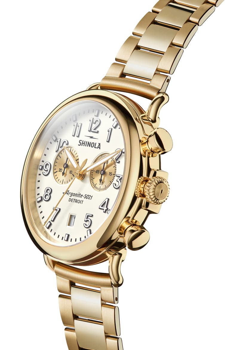 Runwell 2 Eye Chronograph Bracelet Watch, 41mm, Alternate, color, IVORY