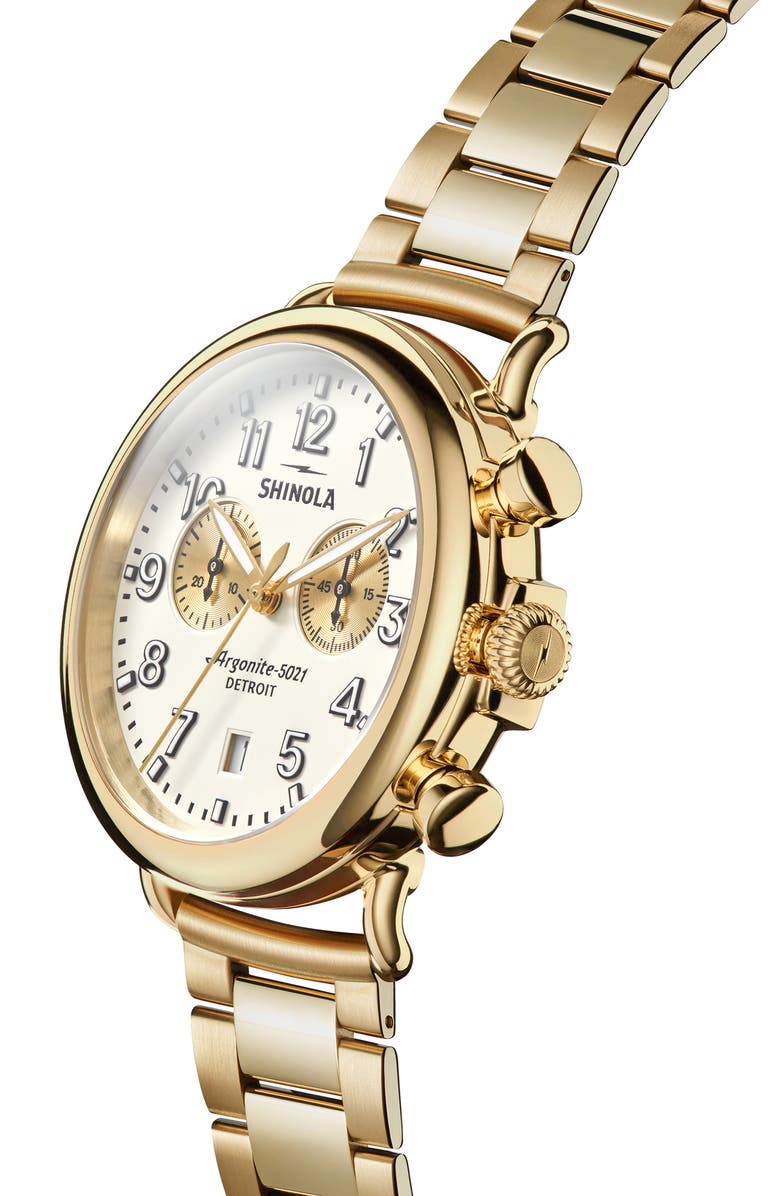 Shinola Runwell 2 Eye Chronograph Bracelet Watch, 41mm, Alternate, color, 