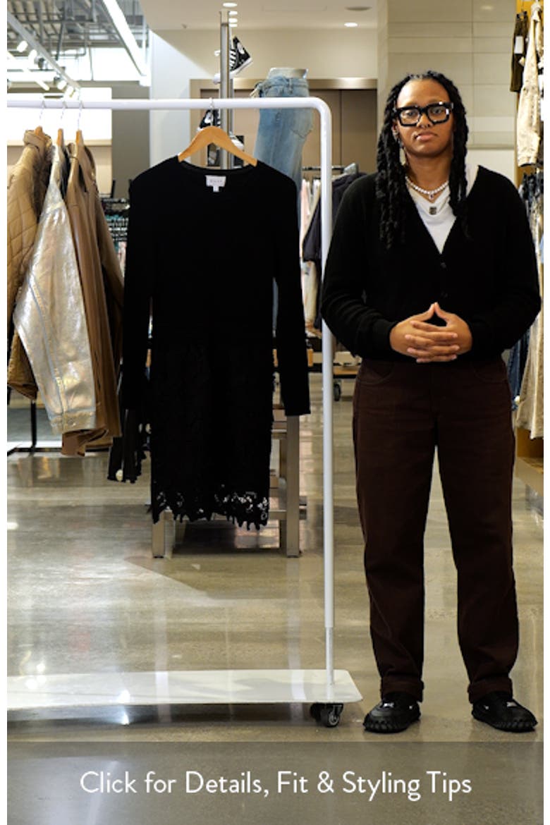 Ruffle Long Sleeve Crepe Shift Dress video