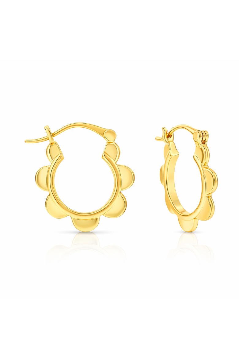 Gold-Tone Flower Hoops, Main, color, Gold