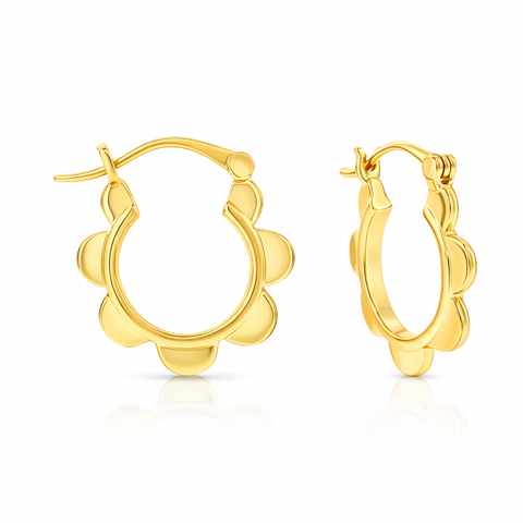 Gold-Tone Flower Hoops