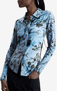 Desigual Floral Print Button-Up Shirt