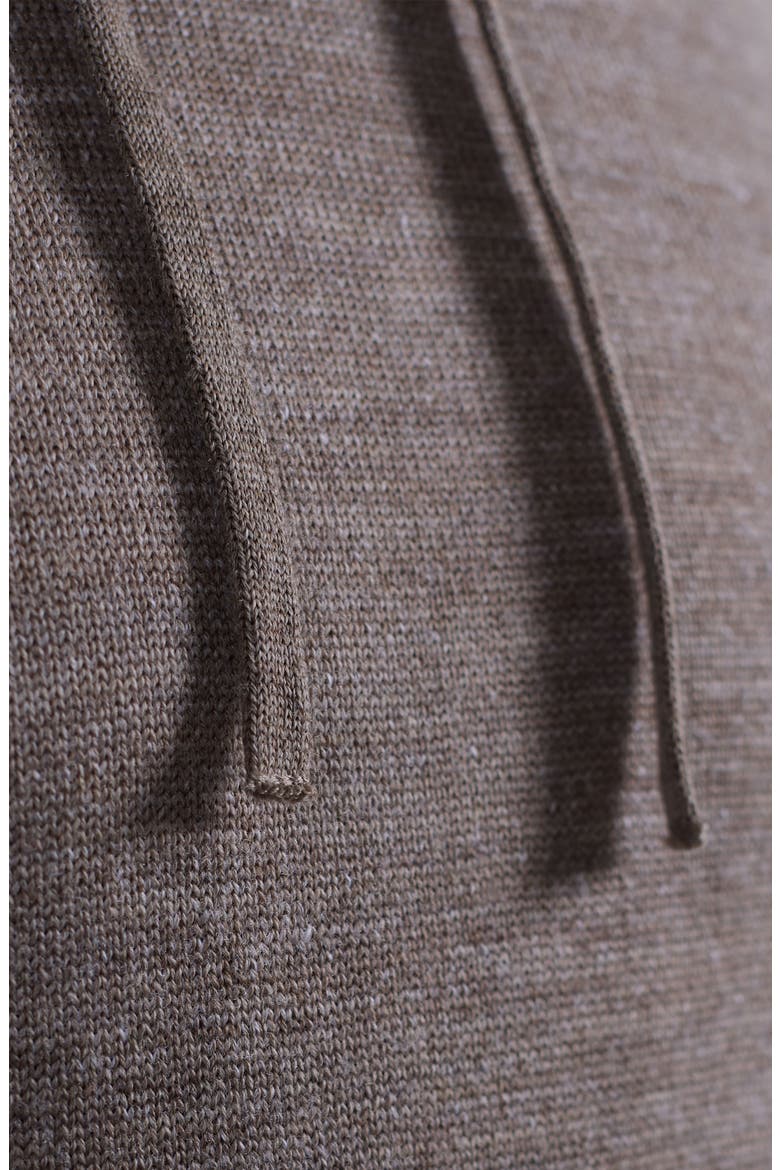 Merino Wool Hoodie Sweater, Alternate, color, WALNUT