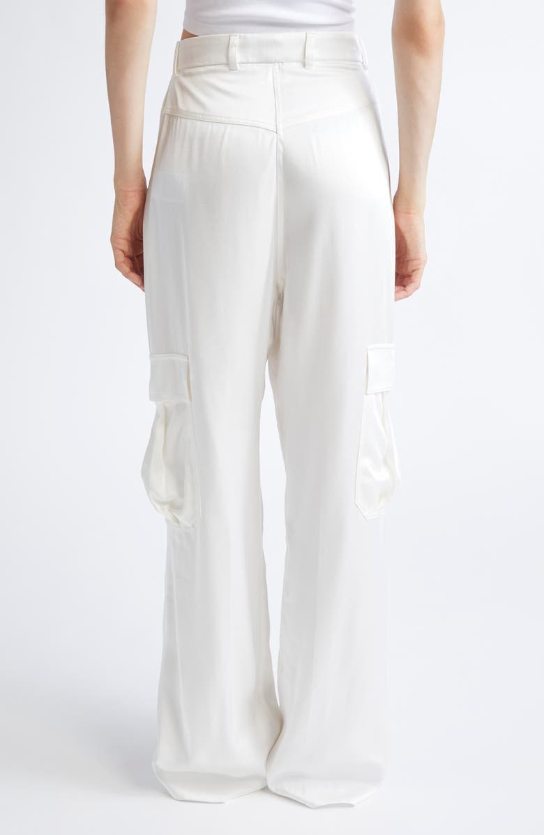 Stella McCartney Satin Paneled Slouchy Cargo Pants, Alternate, color, 9200 - Cream