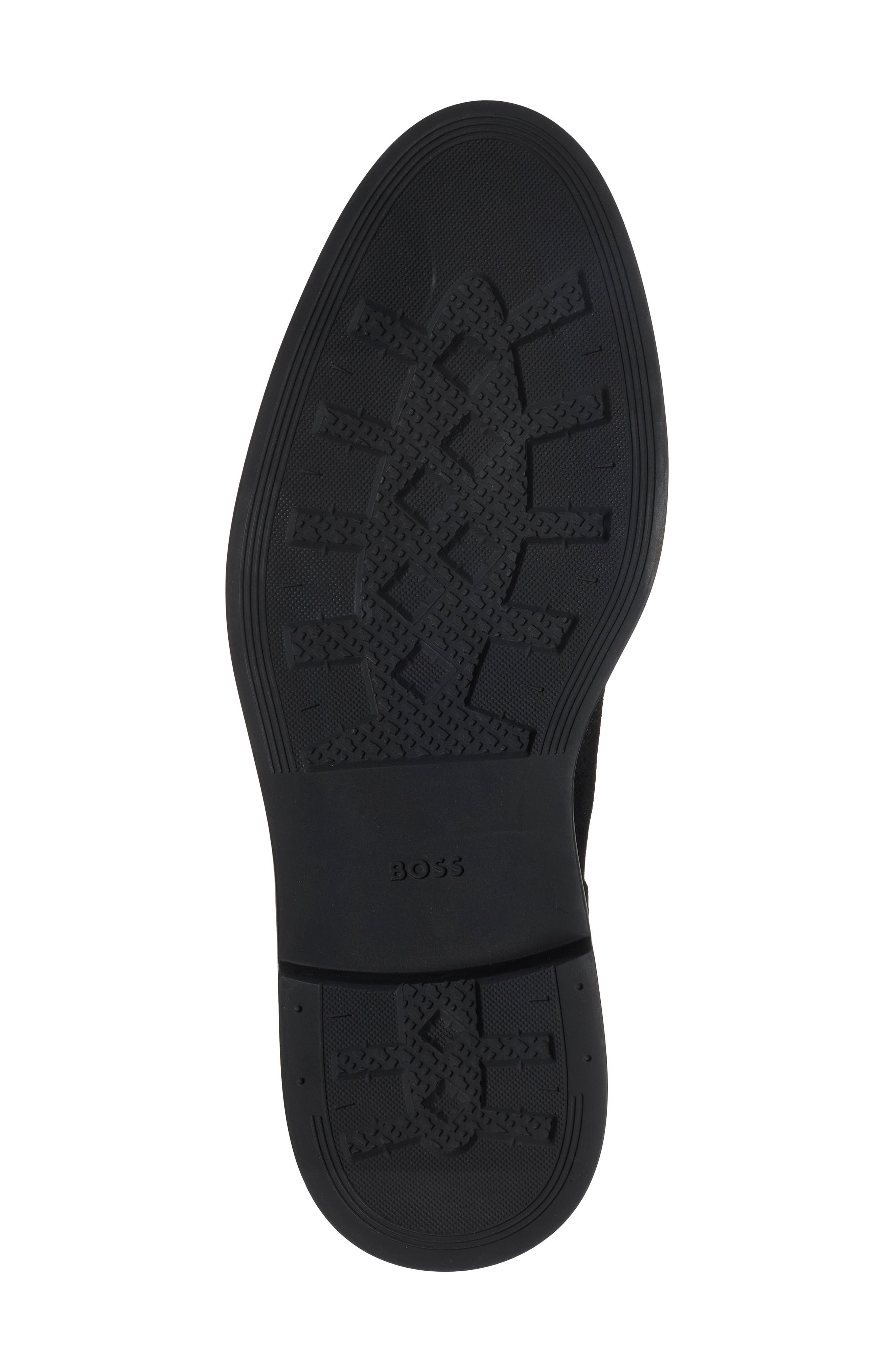 Calev Brogue Chelsea Boot, Alternate, color, BLACK