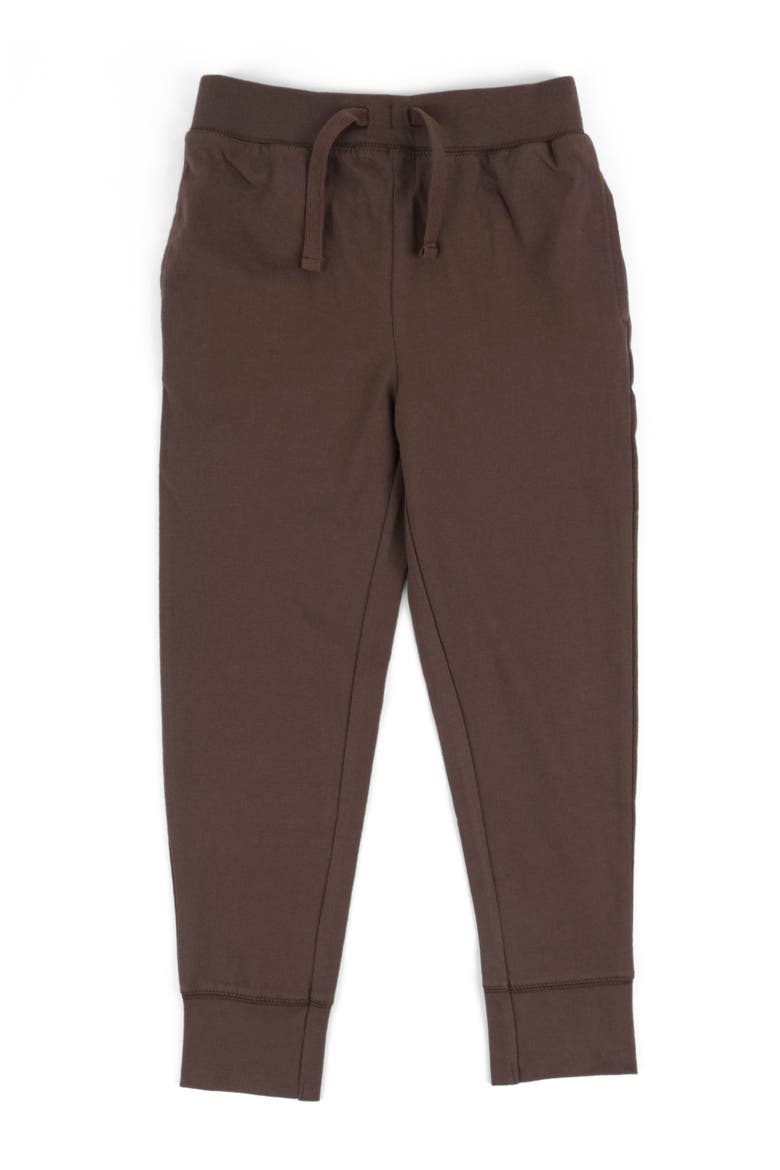 Kids 100% Cotton Lightweight Jogger Pants, Alternate, color, BROWN
