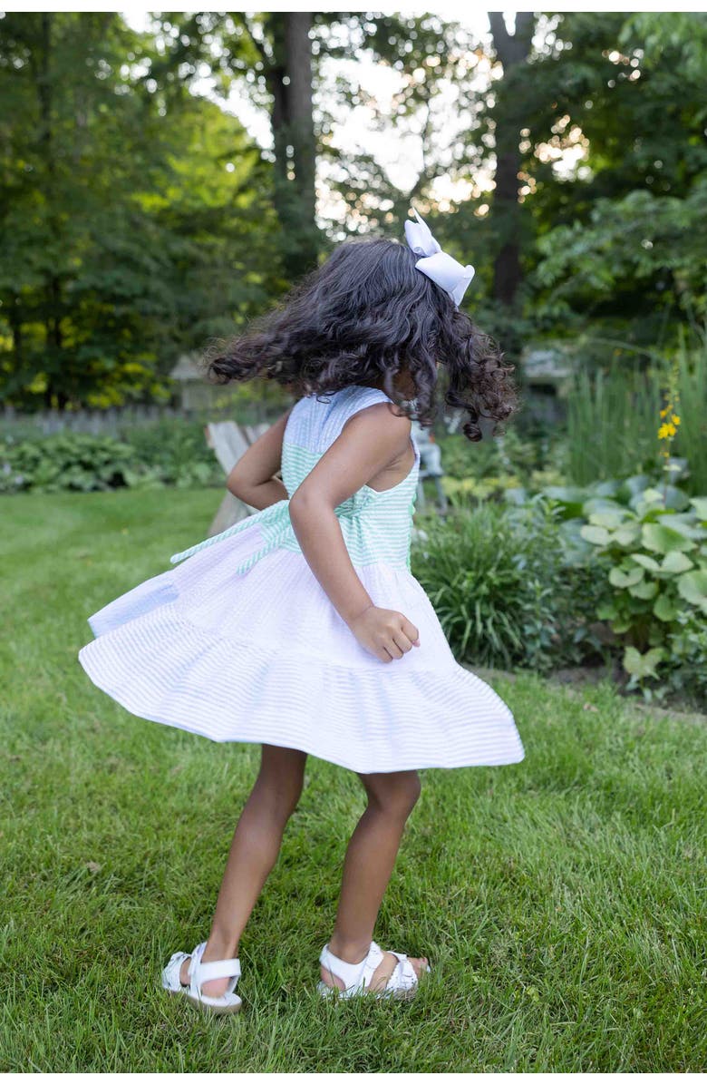 Florence Eiseman Seersucker Dress With Tulips, Alternate, color, Multi