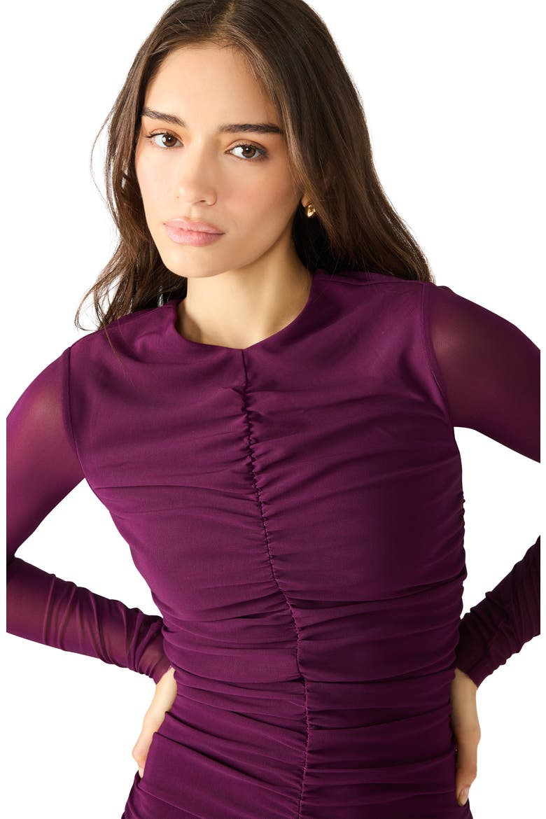 Kiara Ruched Long Sleeve Maxi Dress, Alternate, color, BEET