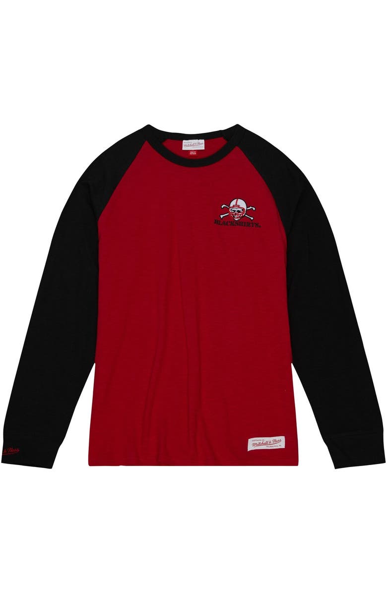 Mitchell & Ness Men's Mitchell & Ness Scarlet Nebraska Huskers Legendary Slub Raglan Long Sleeve T-Shirt, Alternate, color, Scarlet