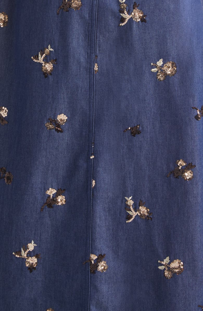 Altuzarra Kieran Embellished Belted Denim Shirtdress, Alternate, color, 000479 Midnight