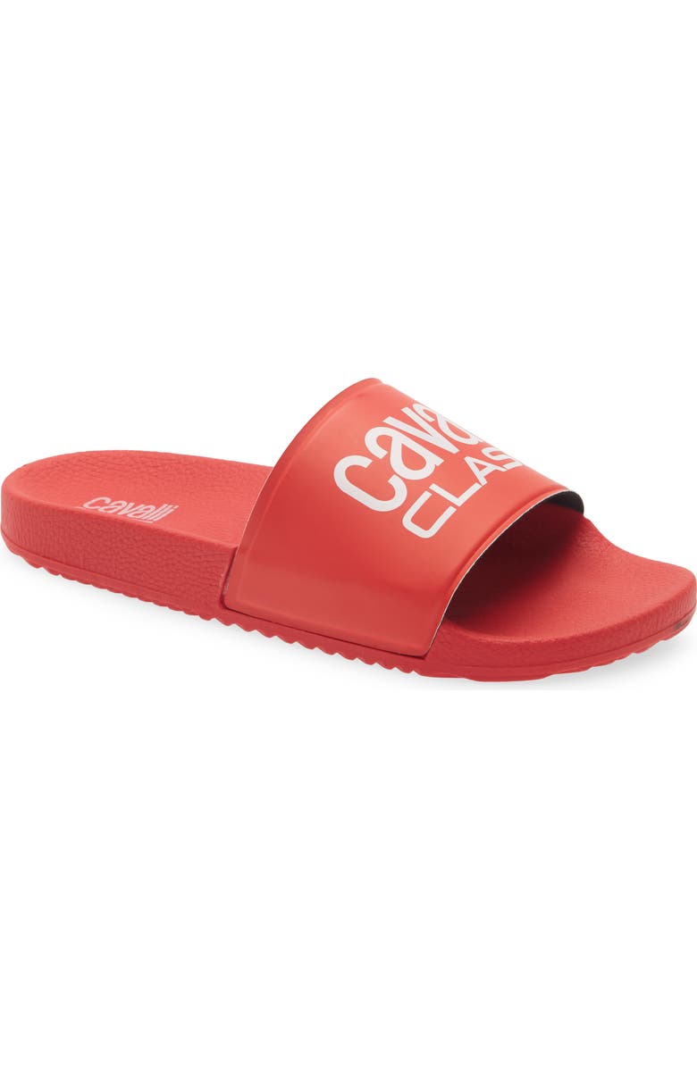 Roberto Cavalli Pool Slide Sandal, Main, color, Red