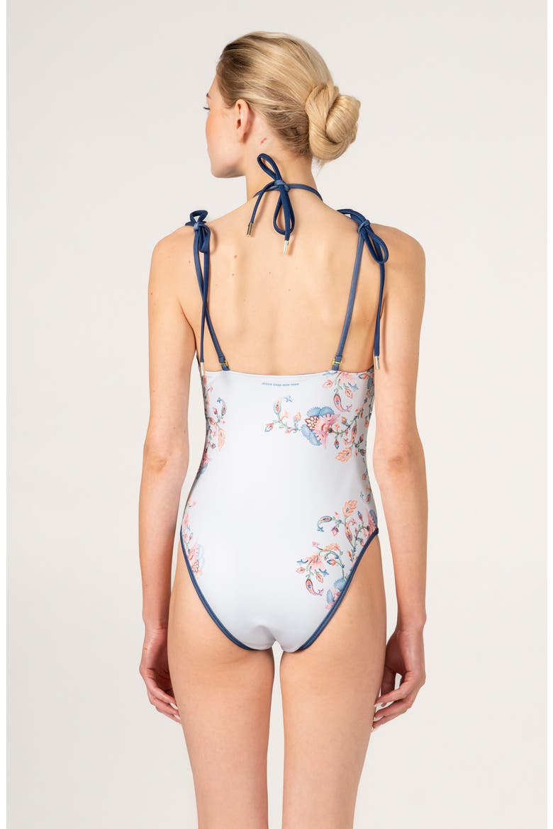 Porcelain Wave Reversible One Piece Swimsuit, Alternate, color, White