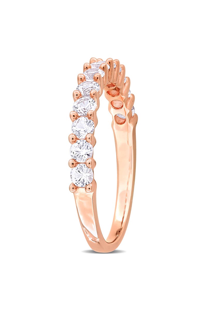 DELMAR Lab Created White Sapphire Band Ring, Alternate, color, White Sapphire/Rose