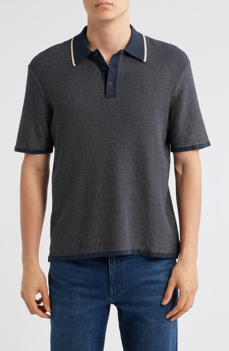 rag & bone Norton Knit Polo, Main, color, Navy