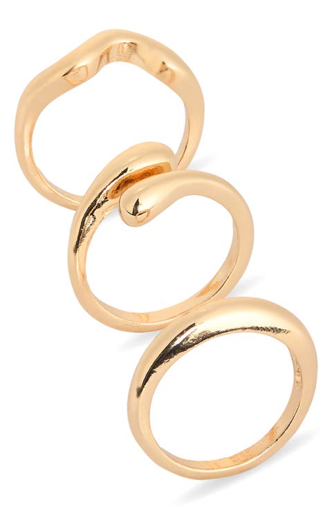 Set of 3 Assorted Teardrop Rings