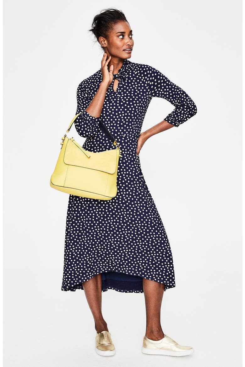 Rosa Scattered Spot Jersey Midi Dress, Alternate, color, NAVY/ MILKSHAKE SCATTERED SPOT