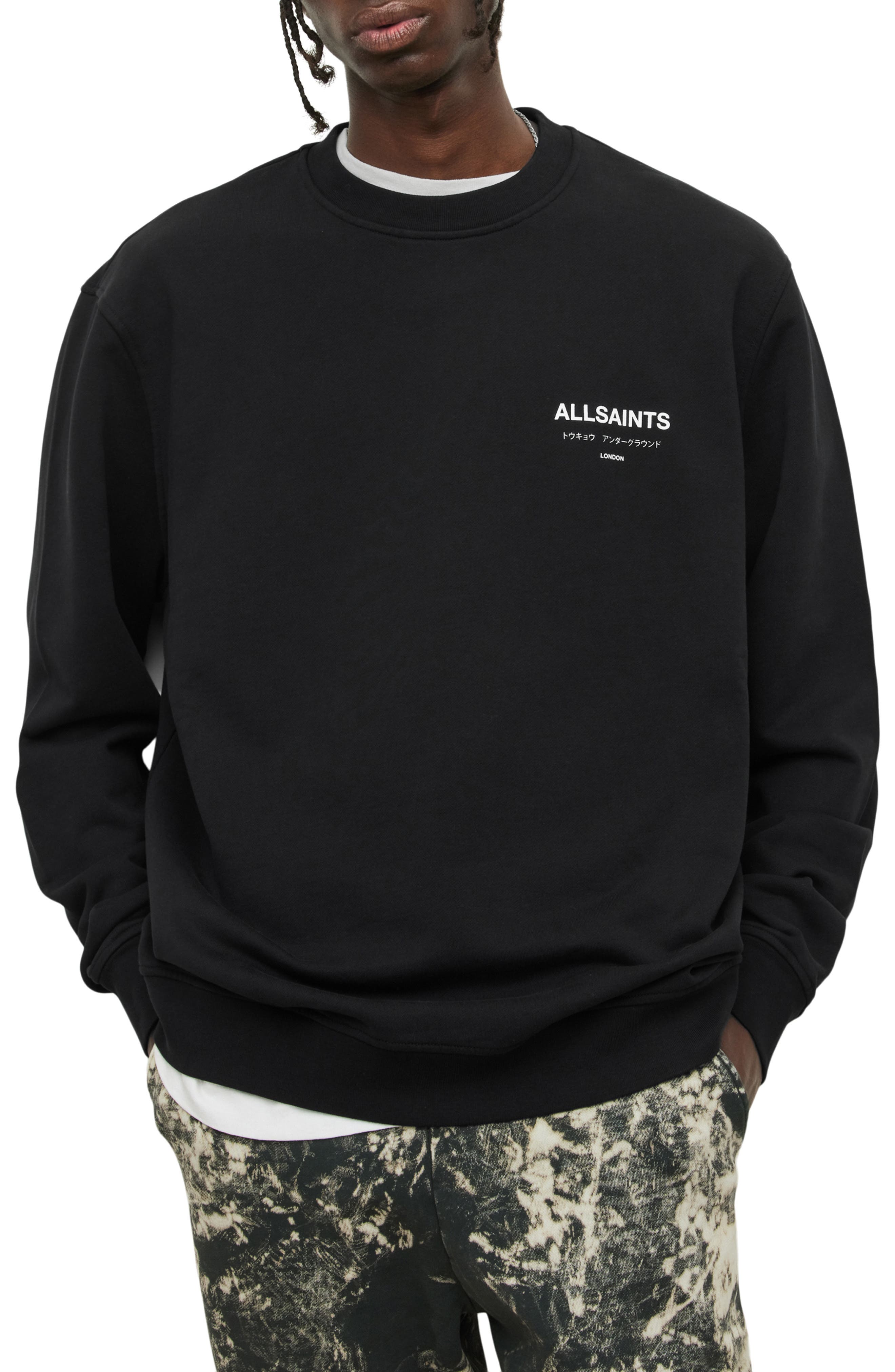 AllSaints Underground Logo Organic Cotton Graphic Sweatshirt