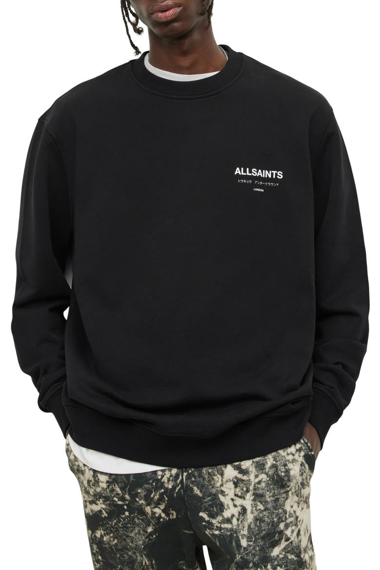 Underground Logo Organic Cotton Graphic Sweatshirt, Main, color, JET BLACK