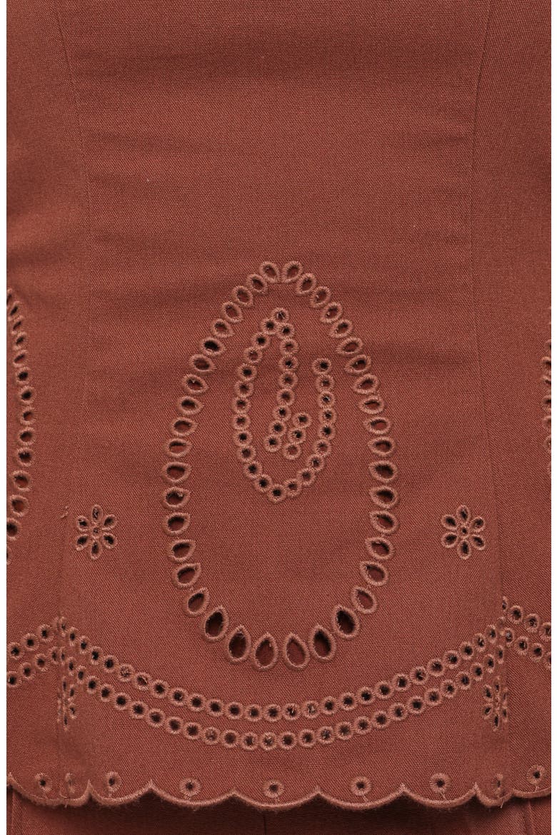 Benton Eyelet Scalloped Hem Camisole, Alternate, color, BROWN