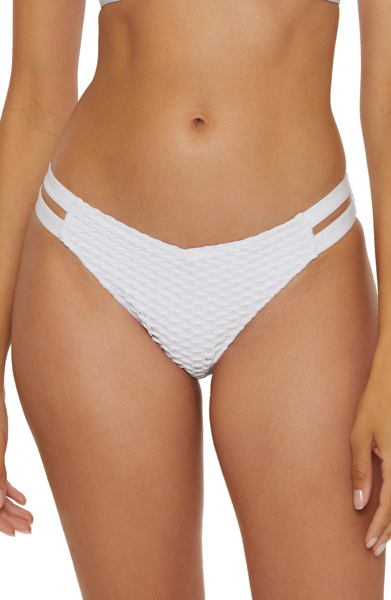 Becca Castaway V-Front Bikini Bottoms, Main, color, White