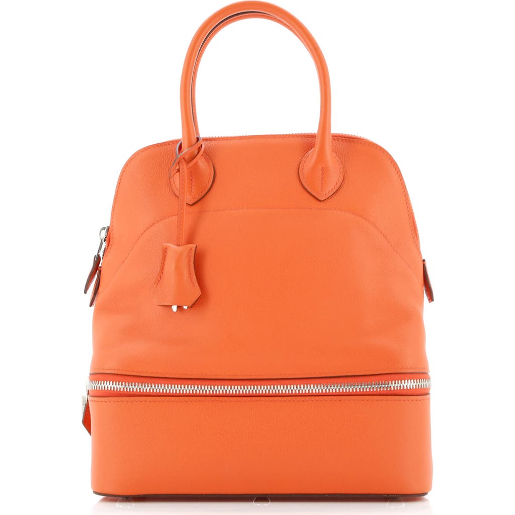Pre-owned Hermes Hermes Bolide Secret Bag Evercolor 24 In Orange