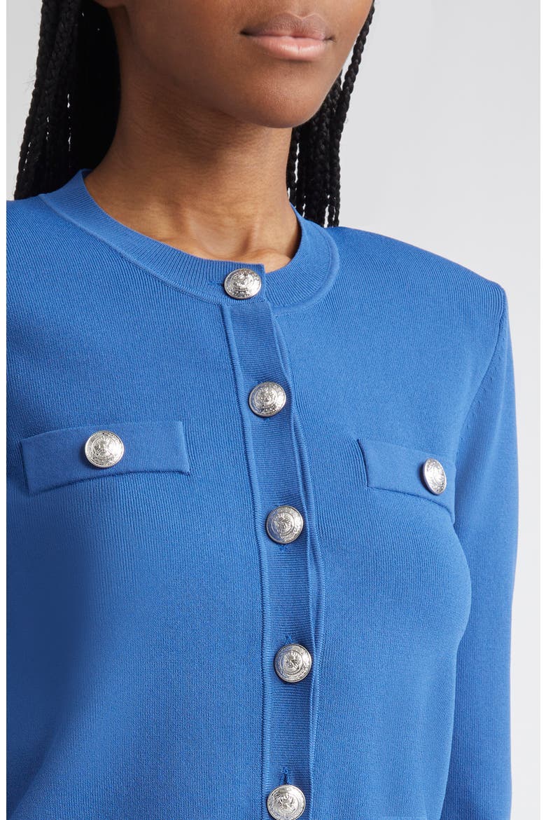 Toulouse Crewneck Crop Cardigan, Alternate, color, BAY BLUE/ NICKEL