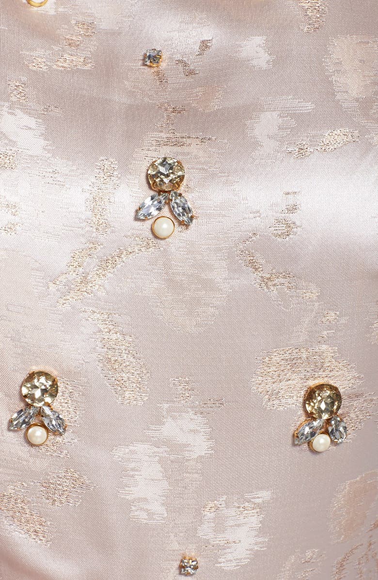 Eliza J Embellished Metallic Jacquard Sheath Dress, Alternate, color, 