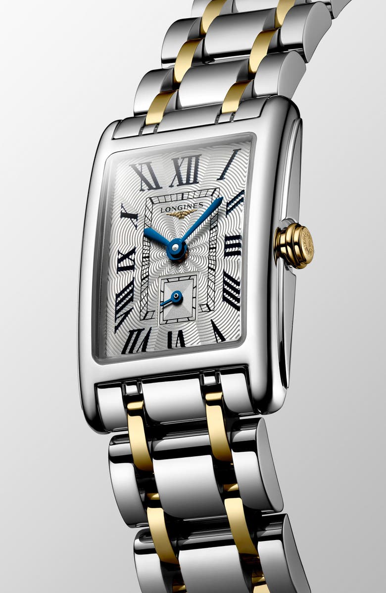 Longines DolceVita Tank Bracelet Watch, 20.8mm x 32mm, Alternate, color, Silver