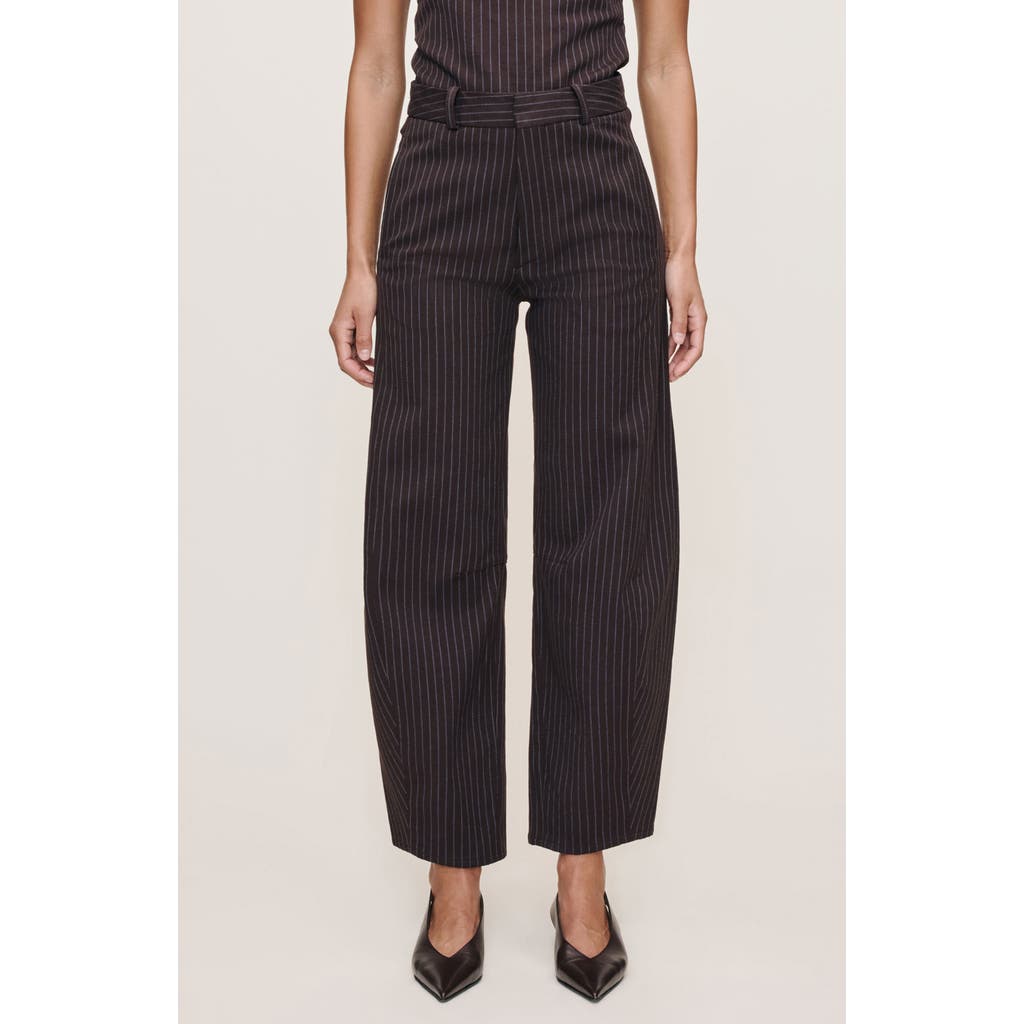 Dl1961 Rigid High Waist Ankle Barrel Leg Pants In Black