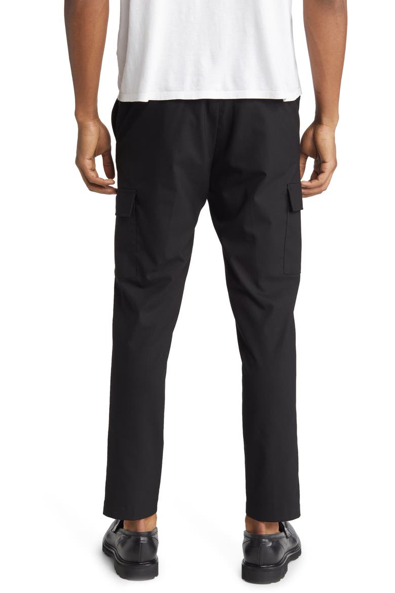 Men's Flat Front Tapered Smarter Trousers, Alternate, color, BLACK