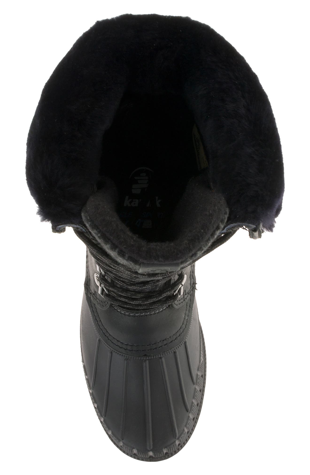 Kamik Sienna F 2 Genuine Shearling Trim Waterproof Boot, Alternate, color, Bk2-Black