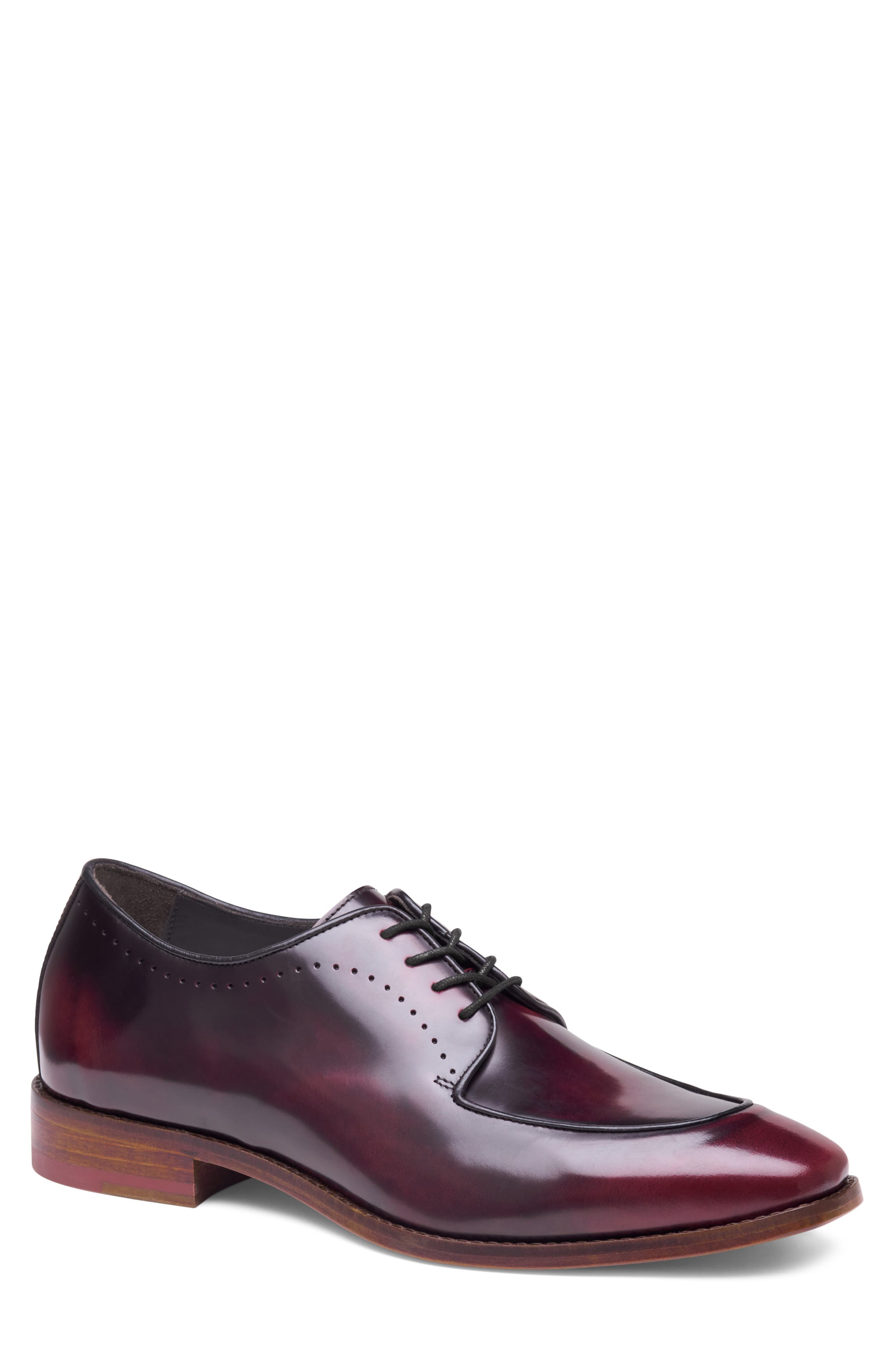 Arrister Moc Toe Derby, Main, color, BORDEAUX ITALIAN FULL GRAIN