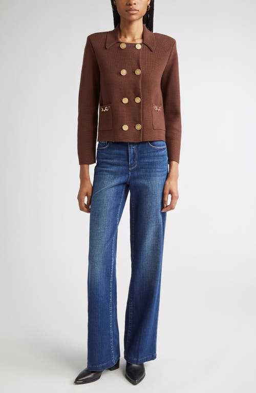 L'agence Madilyn Double Breasted Knit Jacket In Multi