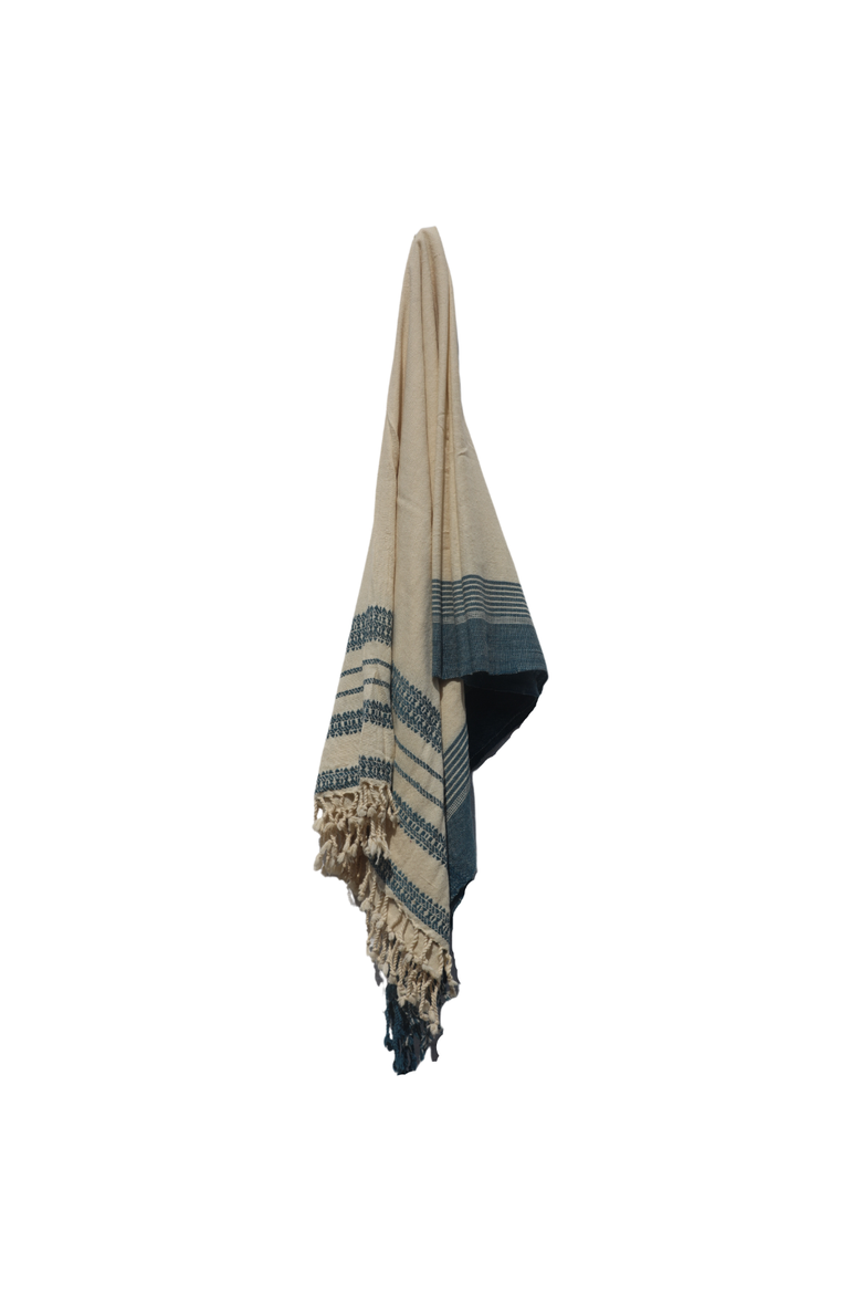 Shell/Indigo Handwoven Bedspread, Alternate, color, Shell/Indigo