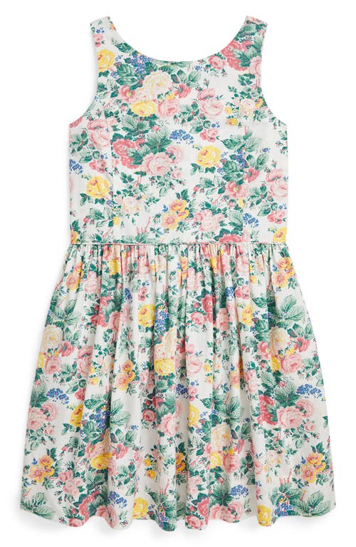 Polo Ralph Lauren Girl's Sleeveless Floral Poplin Day Dress In Portia Floral