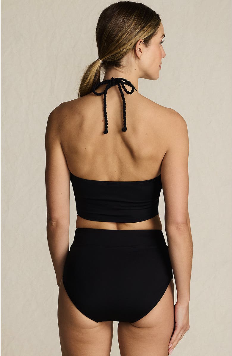 Lands' End High Neck Halter Bikini Top, Alternate, color, Black
